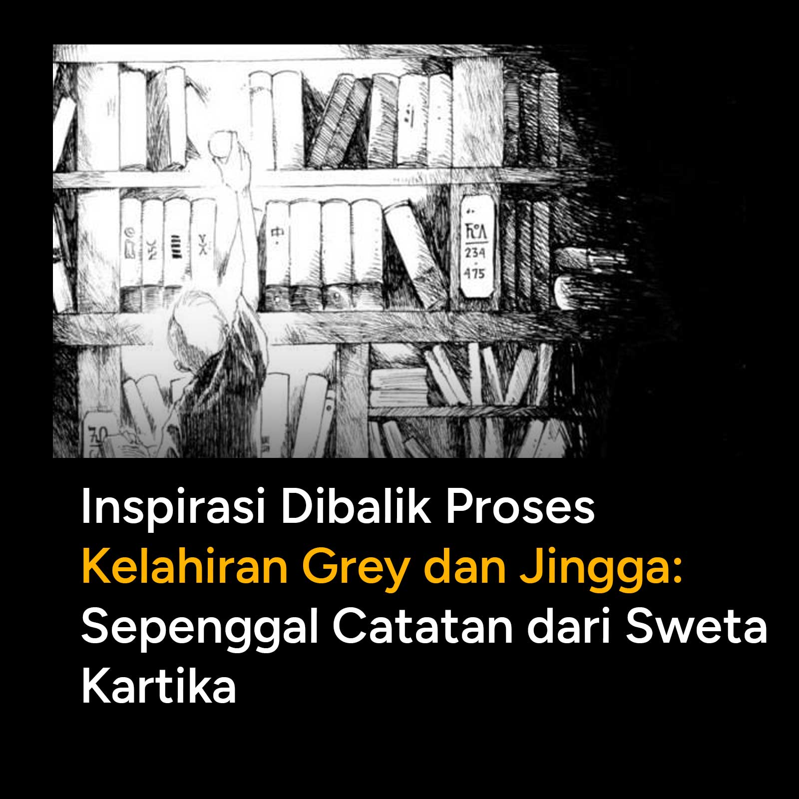 Di ruang tunggu travel yang akan mengantarnya kembali ke Bandung setelah 7 jam mengisi Masterclass di Carrot Academy, komikus Grey dan Jingga itu duduk tenang sambil membuat sketsa di sketch book A5nya.
