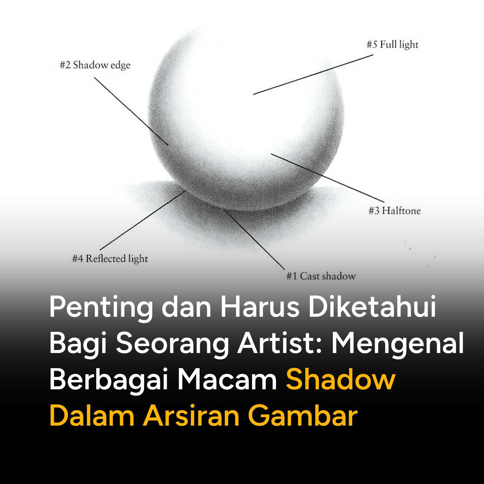 Penting dan Harus Diketahui Bagi Seorang Artist: Mengenal Berbagai Macam Shadow Dalam Arsiran Gambar