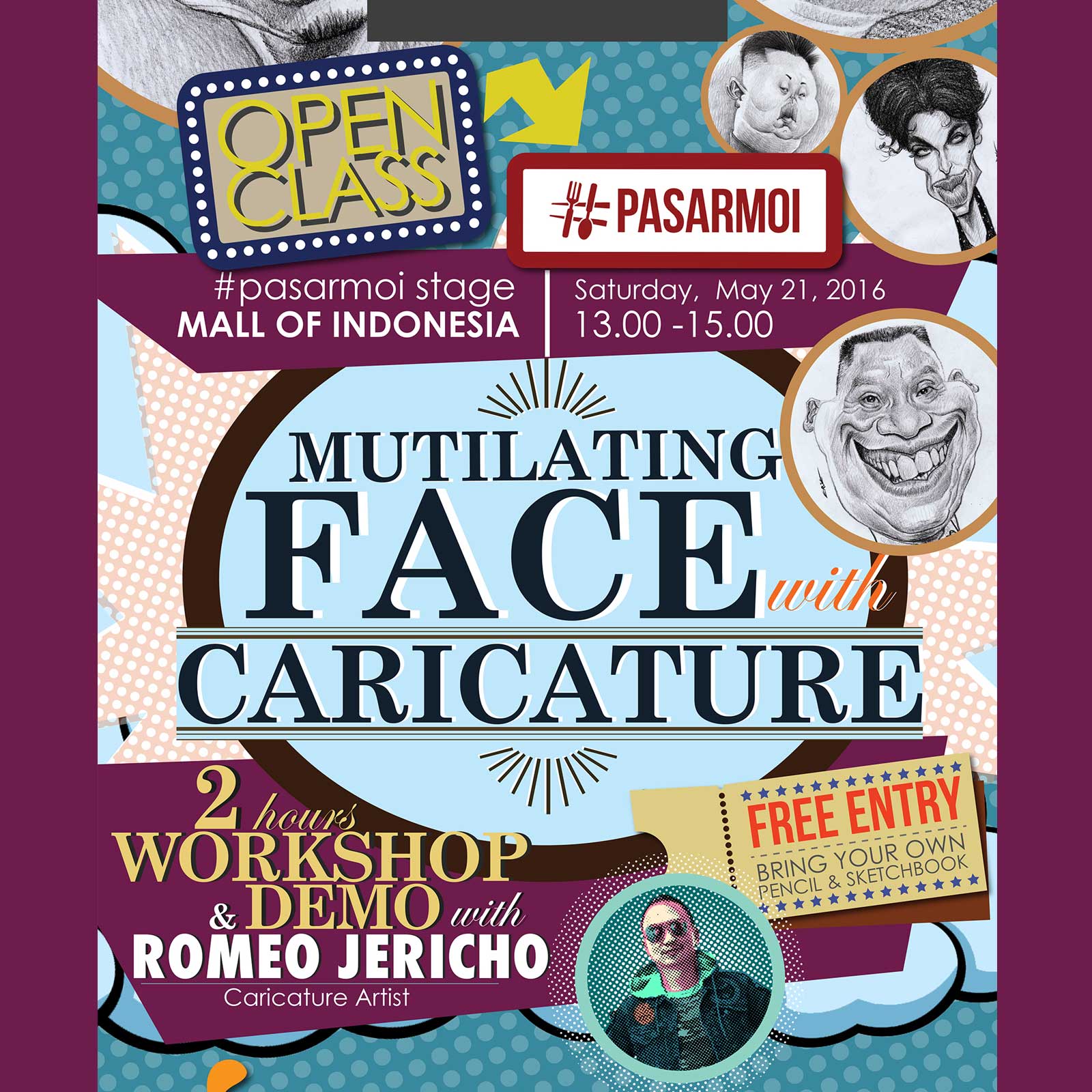 Mutilating Face with Caricature - Carrot Academy Open Class di #Pasarmoi Mall of Indonesia