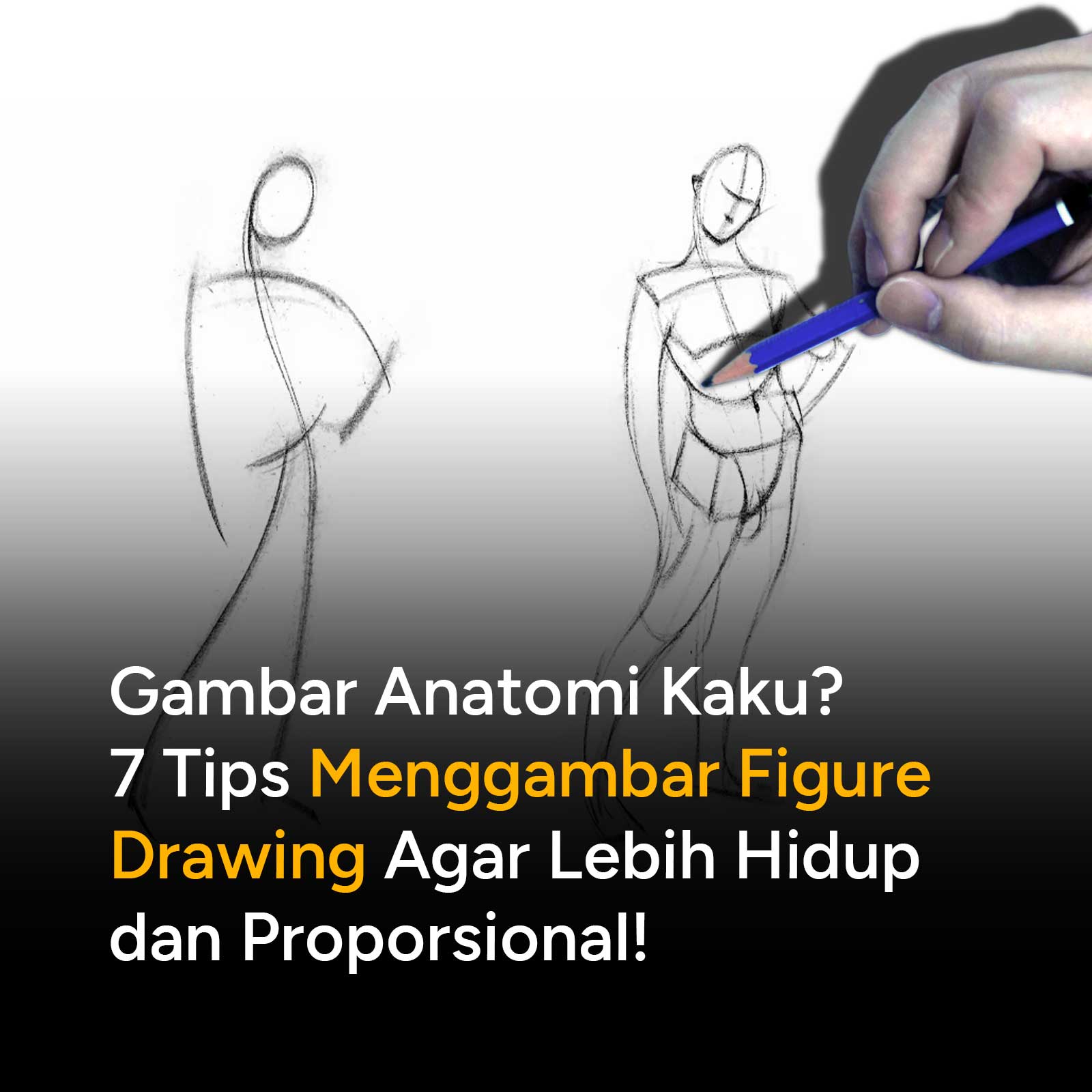 Menggambar anatomi manusia sering kali menjadi tantangan terbesar bagi para artist. Mulai dari gestur yang kaku hingga proporsi yang tidak pas, artikel ini merangkum 7 tips menggambar figure drawing secara optimal agar hasil karya kamu makin proporsional, dinamis, dan hidup.