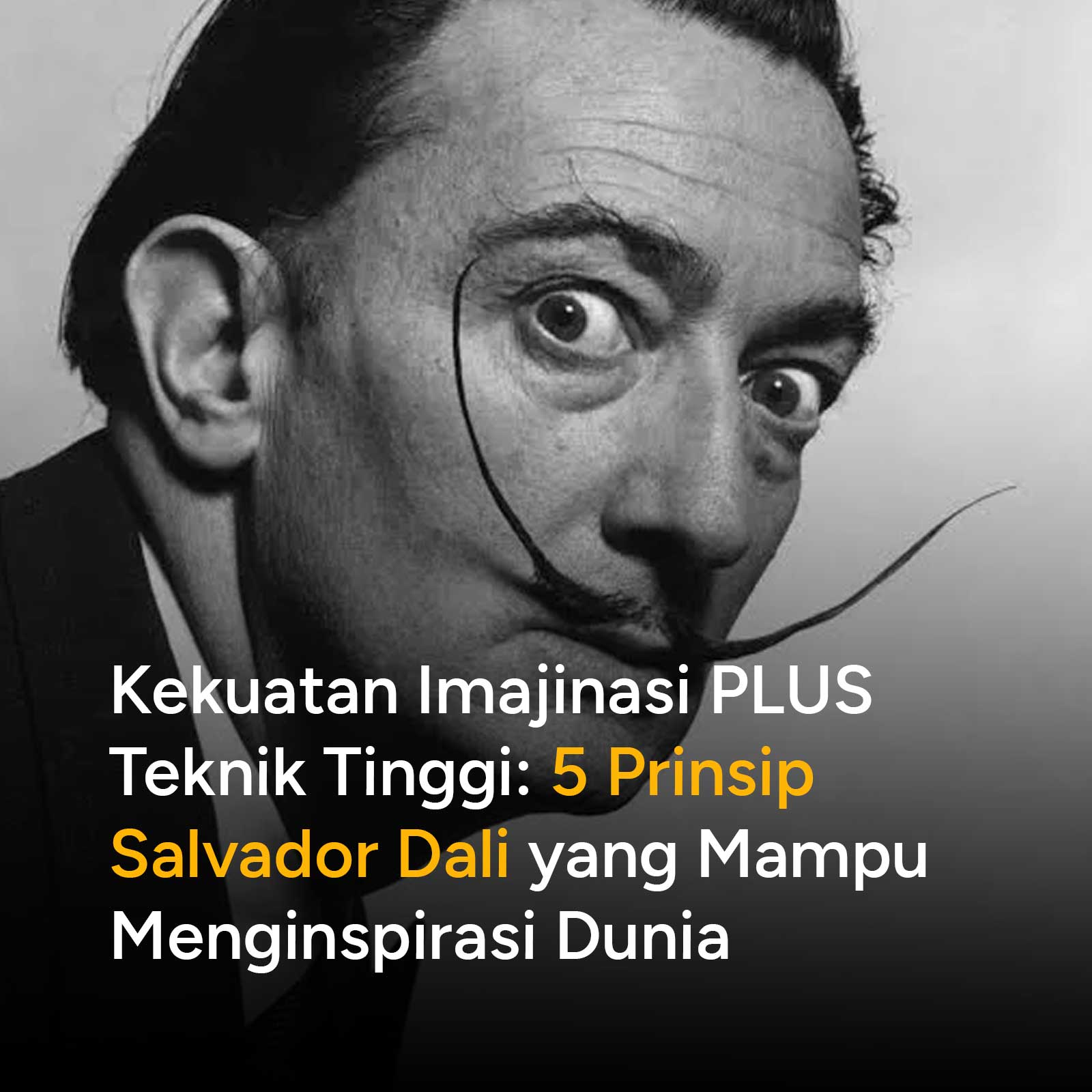 Salvador Dali dianggap sebagai salah satu nama paling terkemuka dalam aliran Surealis. Cara uniknya dalam berkarya membuanya mampu mempengaruhi dunia seni. Temukan 5 inspirasi dari Salvador Dali untuk memicu kreativitas, bagaimana ia menggambungkan berbagai hal dari teknik alam bawah sadar hingga disiplin tinggi dalam berkarya. Pelajari rahasia sang maestro Surealisme!.